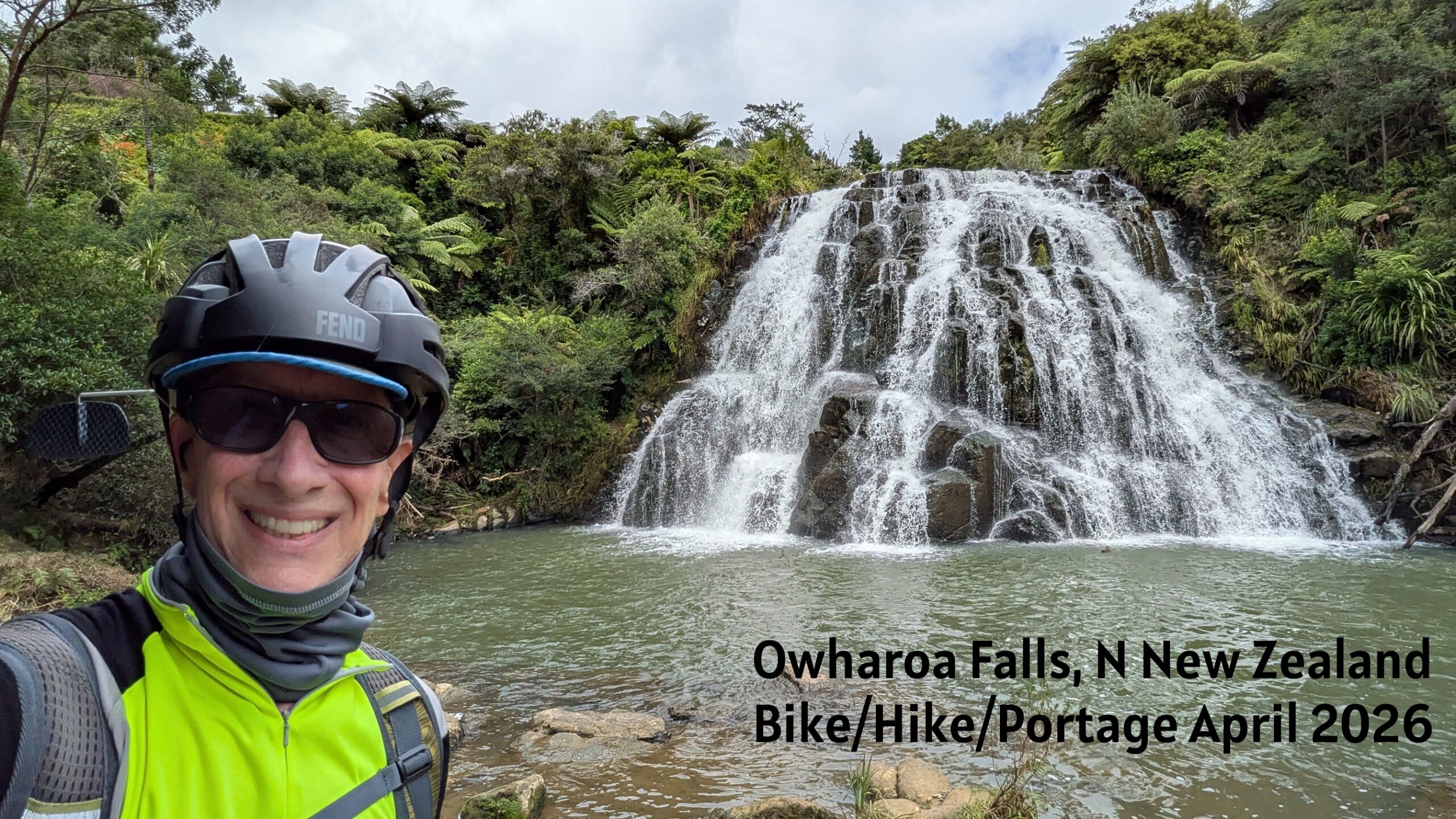 owharoa falls with caption